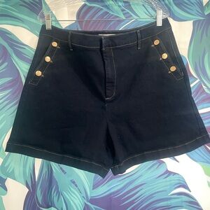 Nine West Dark Blue Shorts with Gold Buttons
